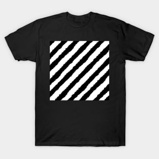 Diagonal Black Stripe Repeat Pattern T-Shirt